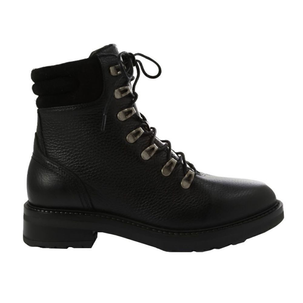 NEW IN BOX FAT FACE HARPER HIKER BOOTS BLACK LEATHER SIZE 9 WMNS